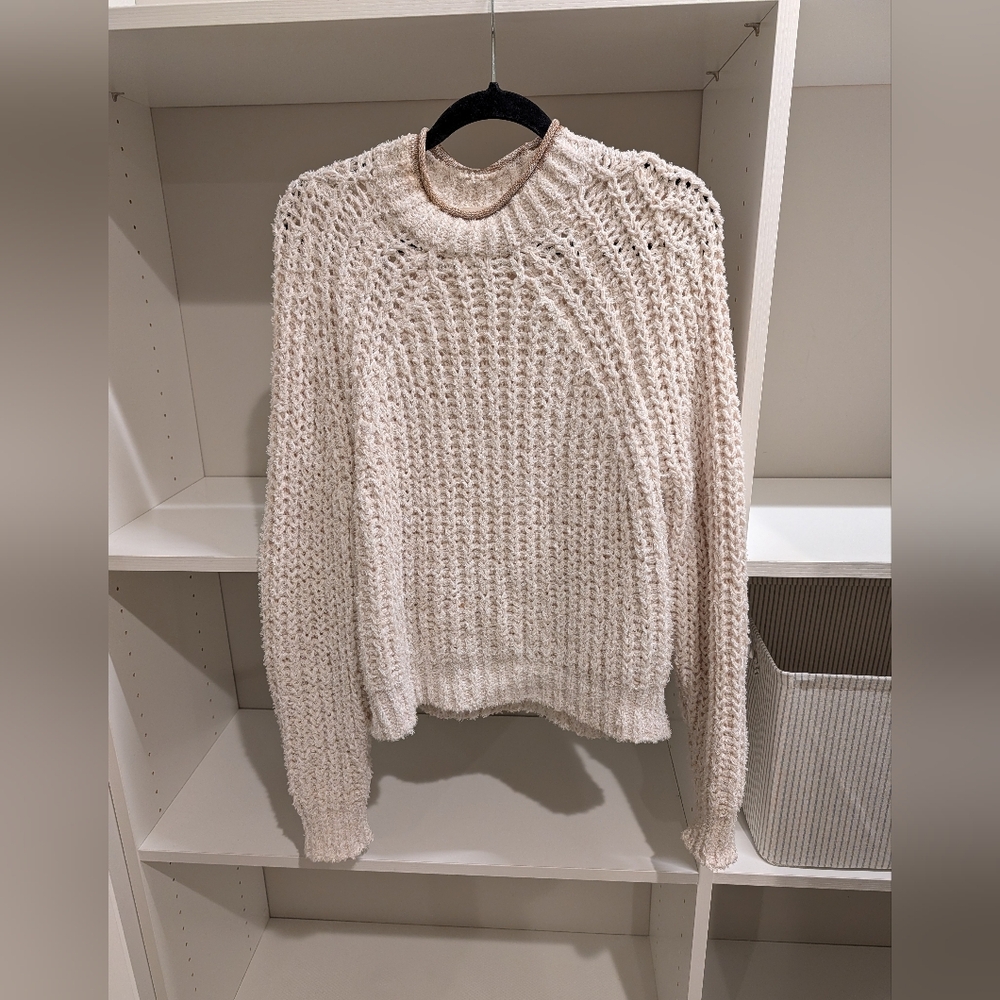 WILFRED ARITZIA Confetti Knit lvory White Sweater Women's Size M